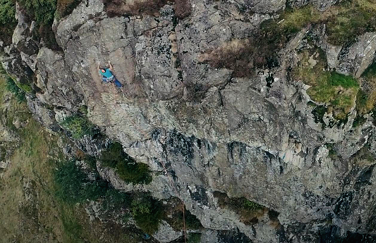 Neil Gresham on Ironed Out, Iron Crag. Photo/Video Still: Hugo Pilcher